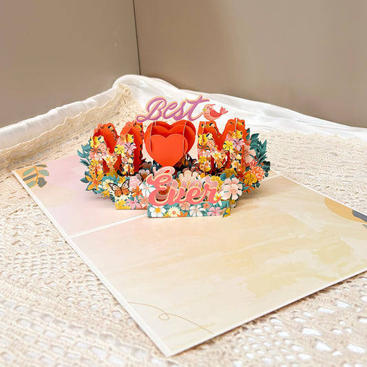 Kabukis 3D Pop-Up Mother's Day Floral Bouquet Greeting Card Gift
