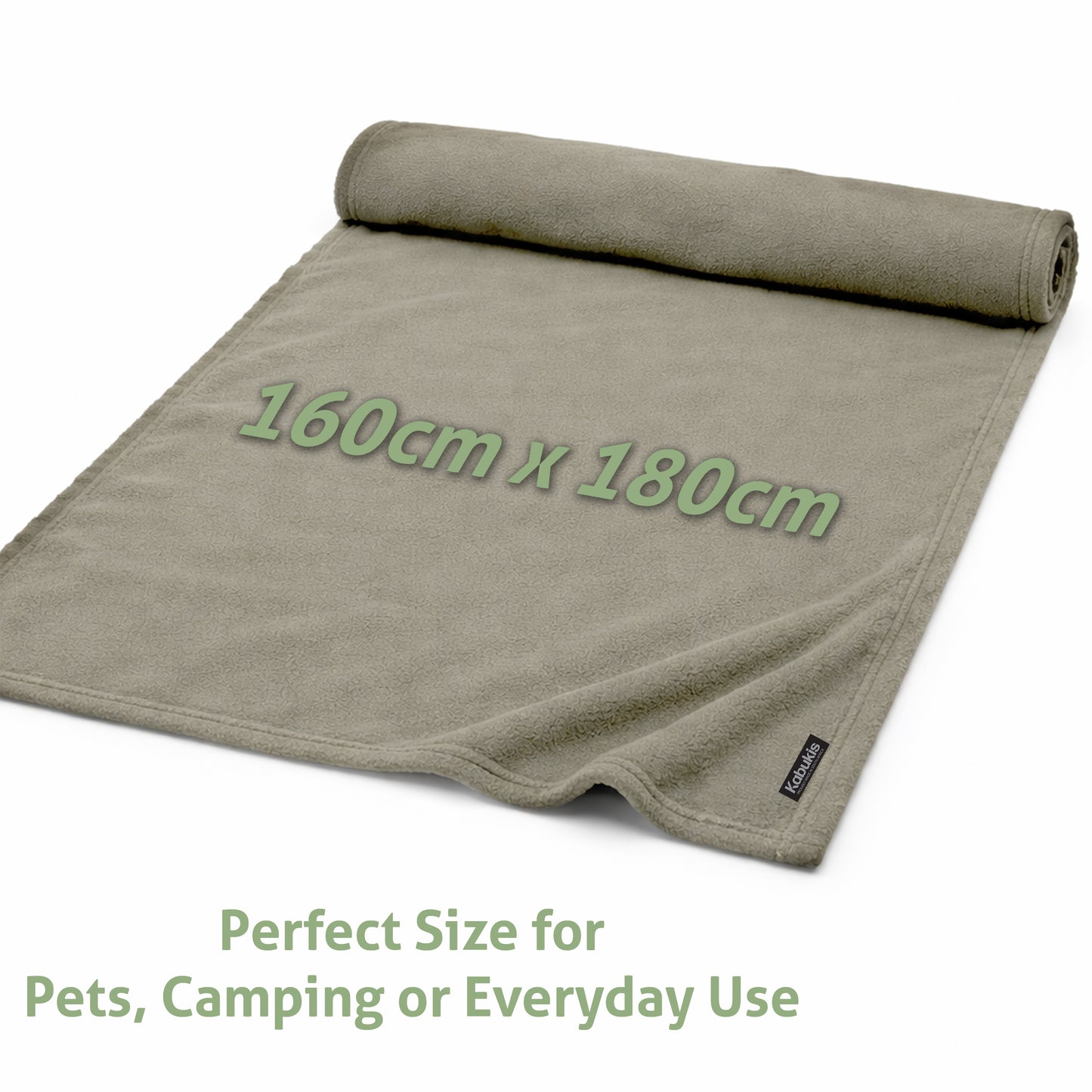 Sofa/Camping Plush Fleece Throw Blanket - Cozy Comfort in Olive 160x180