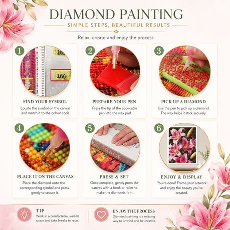 Kabukis Lily 5D Diamond Dot Painting -Stunning Full Round Drill Kit 40x50cm