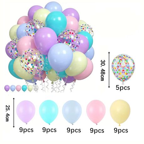 50 Pieces Rainbow Macaron Balloon Set - Vibrant Joyful Celebration Decor