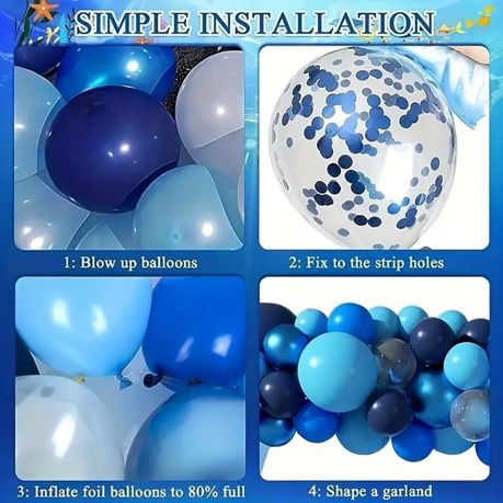 Kabukis 110 Pcs Sea Party Decorations - Balloon Arch to an Ocean Paradise