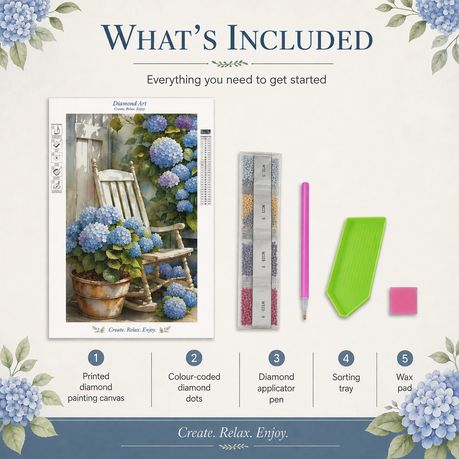 Kabukis 5D DIY Diamond Dot Painting Kit Hydrangea Garden 40x50cm -Beautiful