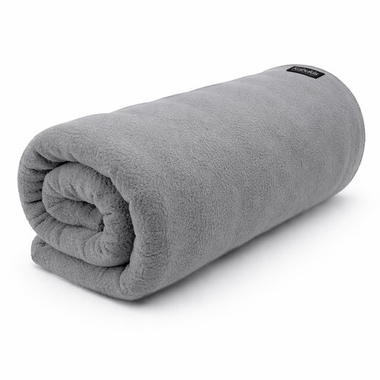 Camping Plush Fleece Blanket - Cozy Comfort in Grey 160x180