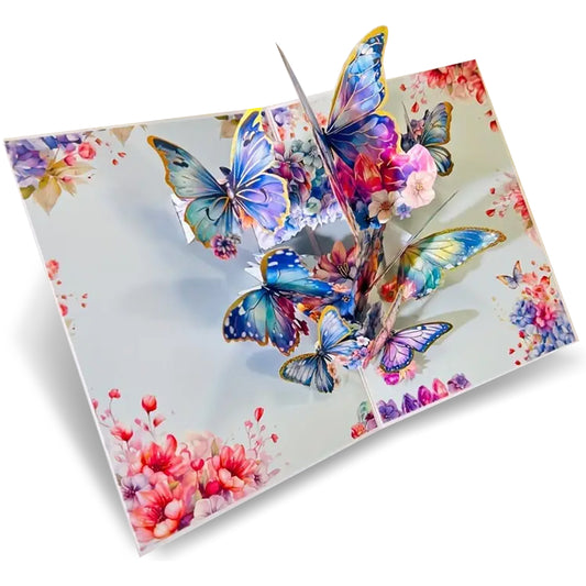 Floral 3D Butterfly PopUp Greeting Card -A Heartfelt Touch for Any Occasion
