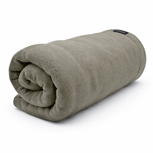 Camping Plush Fleece Blanket - Cozy Comfort in Olive 160x180