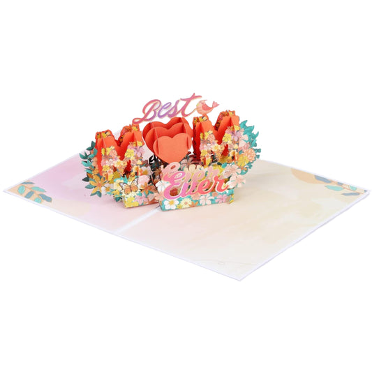 Kabukis 3D Pop-Up Mother's Day Floral Bouquet Greeting Card Gift