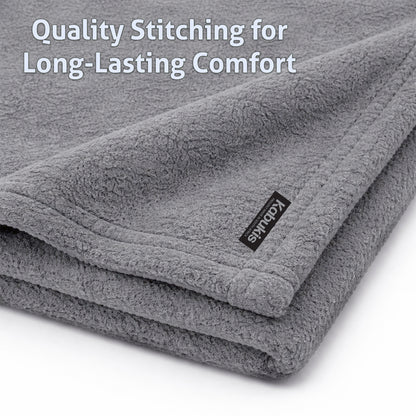 Sofa/Camping Plush Fleece Throw Blanket - Cozy Comfort in Grey 160x180