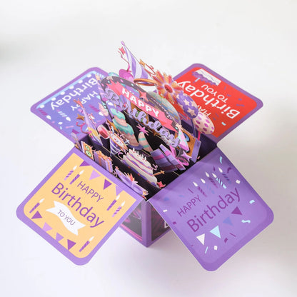 Happy Birthday Greeting Card – Stunning 3D Pop-Up Surprise Box Set with Envelope