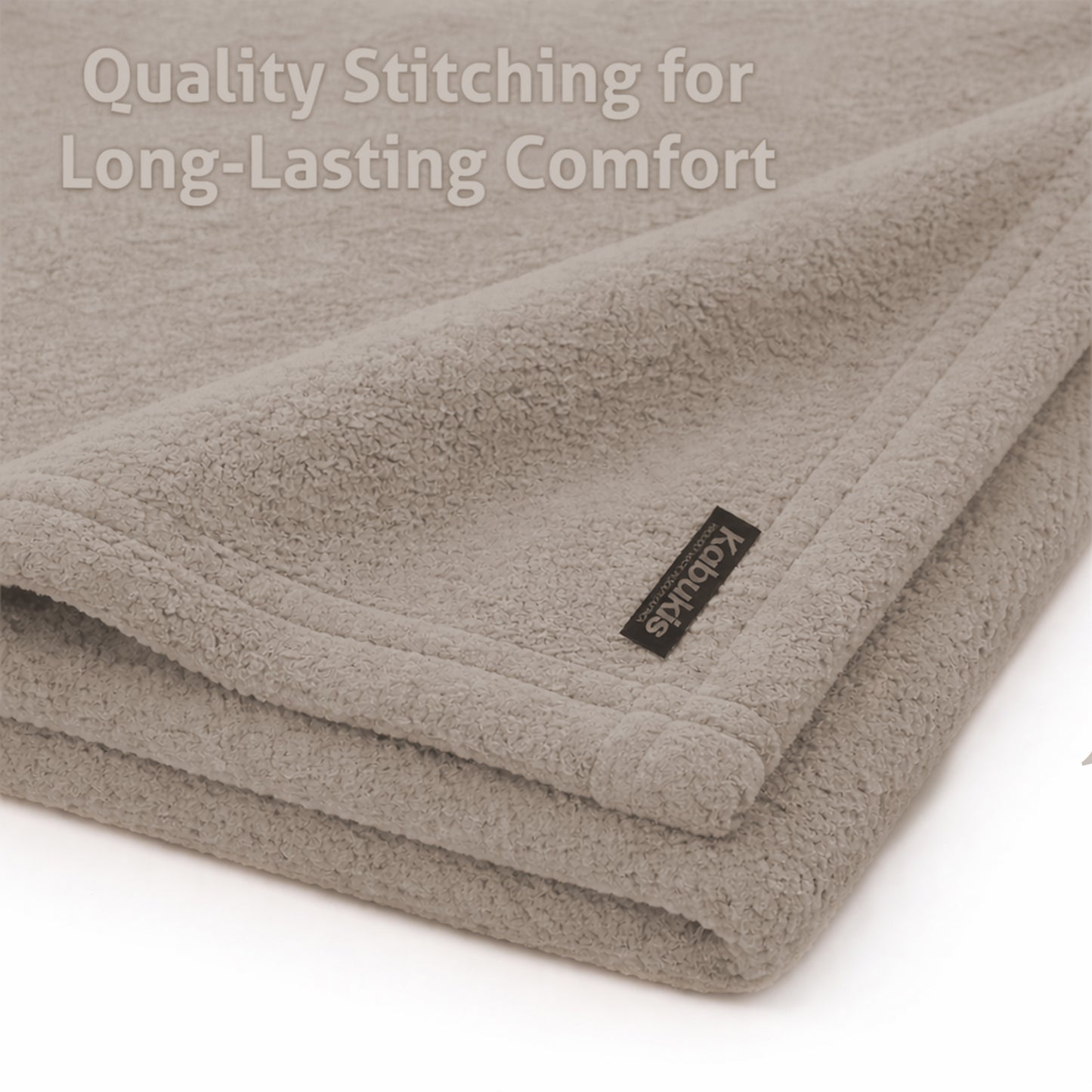 Sofa/Camping Plush Fleece Throw Blanket - Cozy Comfort in Beige 160x180