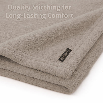 Sofa/Camping Plush Fleece Throw Blanket - Cozy Comfort in Beige 160x180