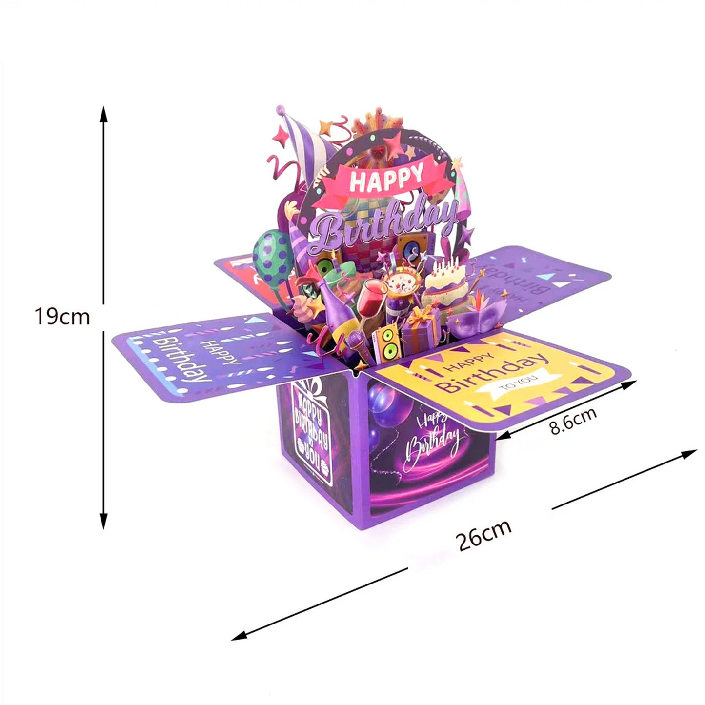 Happy Birthday Greeting Card – Stunning 3D Pop-Up Surprise Box Set with Envelope