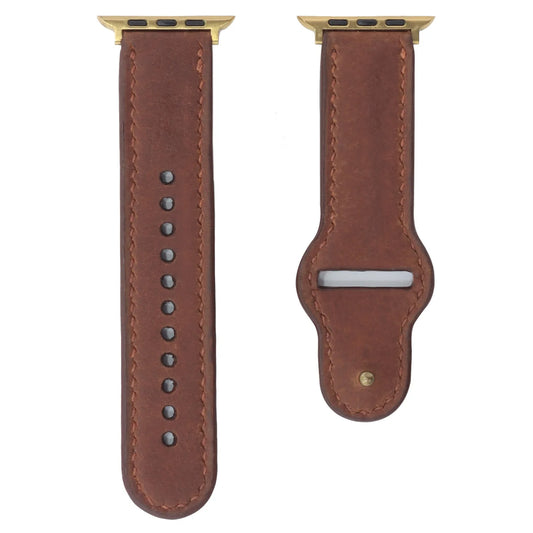 Cuban Top Grain Leather Apple Watch Strap (42/44/45/49mm) - Handmade to order