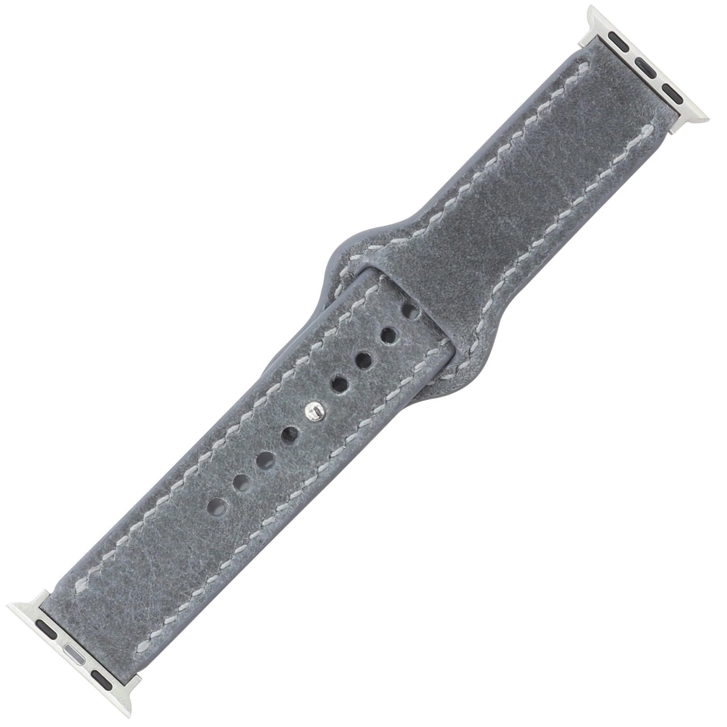 Stone Grey Leather Apple Watch Strap (42/44/45/49mm) - Handmade to order