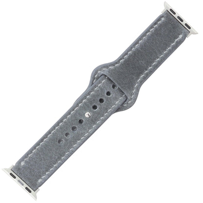 Stone Grey Leather Apple Watch Strap (42/44/45/49mm) - Handmade to order