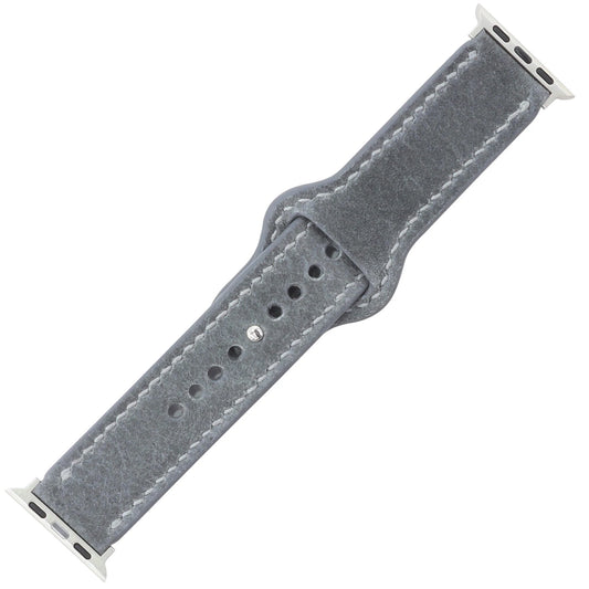 Stone Grey Leather Apple Watch Strap (42/44/45/49mm) - Handmade to order