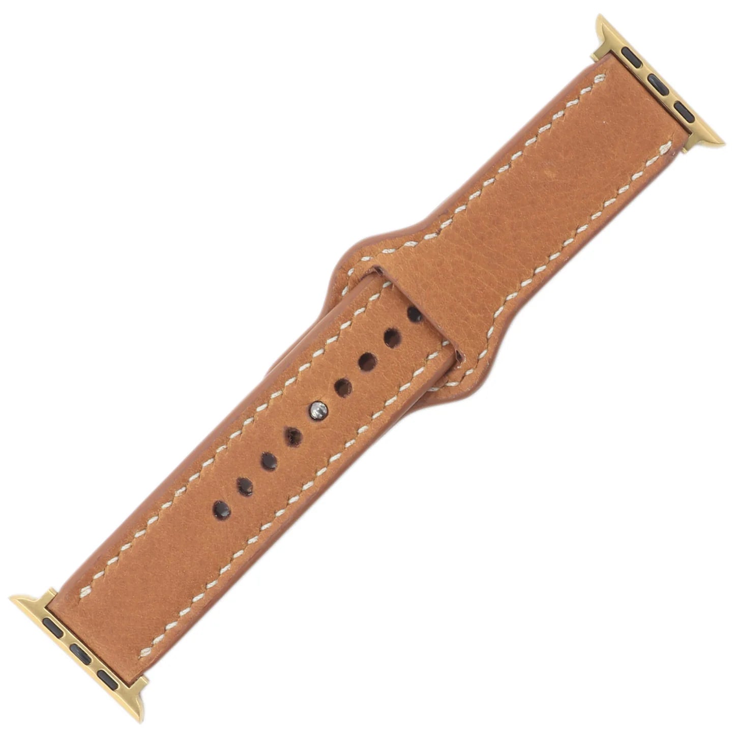 Caramel Top Grain Leather Apple Watch Strap (42/44/45/49mm) - Handmade to order