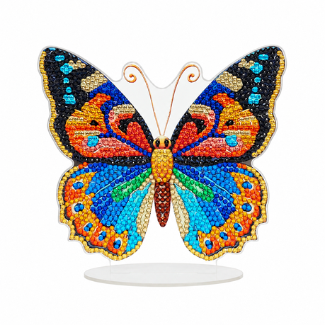 Kabukis DIY Diamond Dot Art Kit - Vibrant Butterfly Orange Decor Ornament