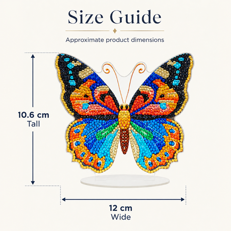 Kabukis DIY Diamond Dot Art Kit - Vibrant Butterfly Orange Decor Ornament