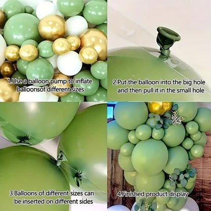 128pcs Sage Green Balloon Arch Garland Kit - Wedding & Birthday Backdrop
