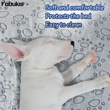 Kabukis Best-Selling Paw Print Grey Pet Blanket for Dogs & Cats