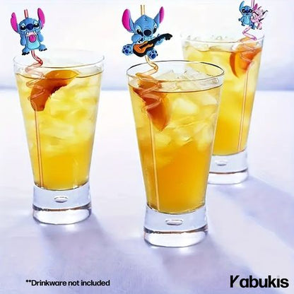 Kabukis Stitch Reusable Straws - 8-pcs of Joyful Fun for Birthdays & Events