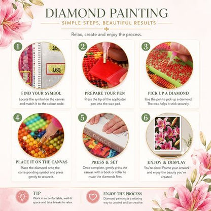 Kabukis Lily 5D Diamond Dot Painting -Stunning Full Round Drill Kit 40x50cm