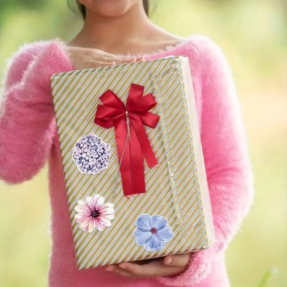 500pcs Bright & Attractive Butterfly &Flower Shaped Gift Wrap Sticker Roll
