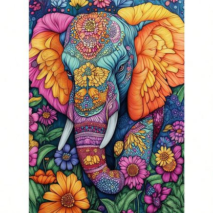 Kabukis 5D DIY Diamond Dot Painting - Stunning Colourful Elephant 40x50cm