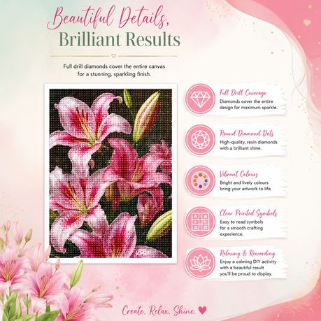 Kabukis Lily 5D Diamond Dot Painting -Stunning Full Round Drill Kit 40x50cm