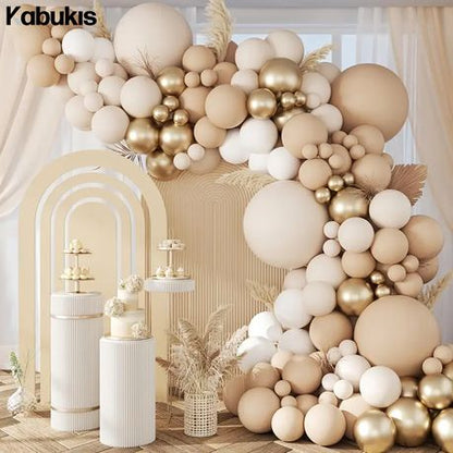 Kabukis Balloon Arch Kit - Elegant Nude and White Garland for Events
