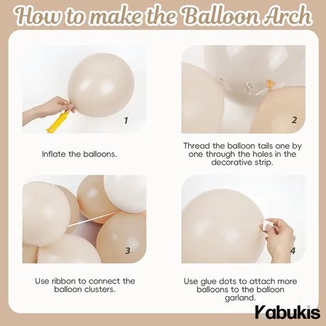Kabukis Balloon Arch Kit - Elegant Nude and White Garland for Events