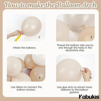 Kabukis Balloon Arch Kit - Elegant Nude and White Garland for Events