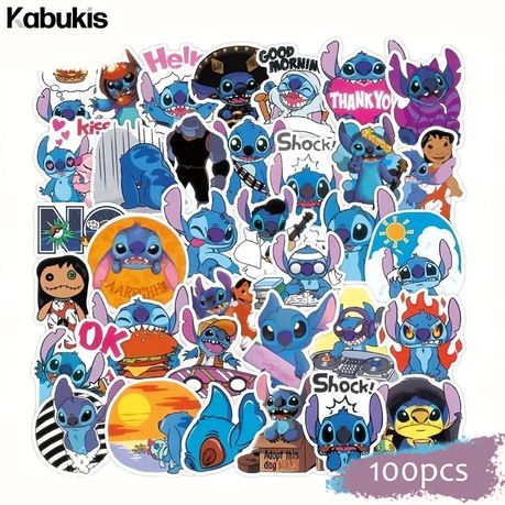 Kabukis 100pcs Waterproof Stitch Stickers - Fun & Creative Designs