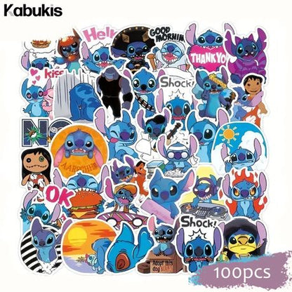 Kabukis 100pcs Waterproof Stitch Stickers - Fun & Creative Designs