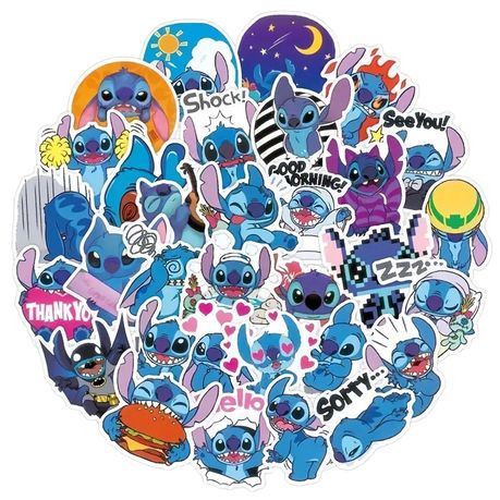 Kabukis 100pcs Waterproof Stitch Stickers - Fun & Creative Designs