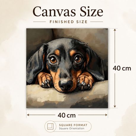 Kabukis Diamond Dot Painting Kit Soulful Dachshund Portrait 40x40cm - Cute