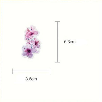 50pcs Transparent Floral Stickers PET Material, Self-Adhesive