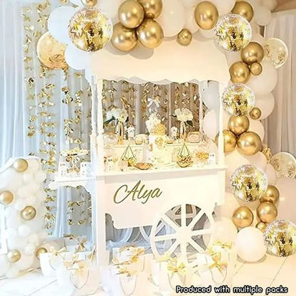 30 Pieces Golden & Pearl White Balloons - Luxurious Party Elegance Set
