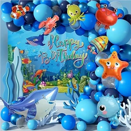 Kabukis 110 Pcs Sea Party Decorations - Balloon Arch to an Ocean Paradise