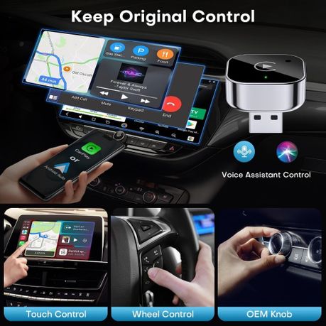 2-in-1 Wireless CarPlay & Android Auto Adapter,Fast Auto-Connect, No Delay