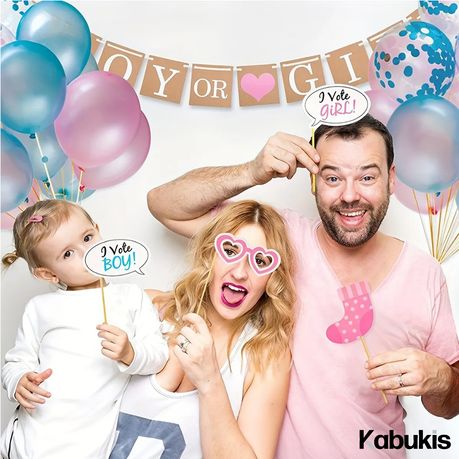 Kabukis Gender Reveal Baby Shower Photography Props - Do Picture-Perfect!