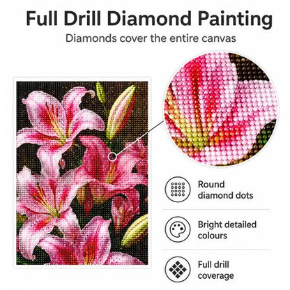Kabukis Lily 5D Diamond Dot Painting -Stunning Full Round Drill Kit 40x50cm