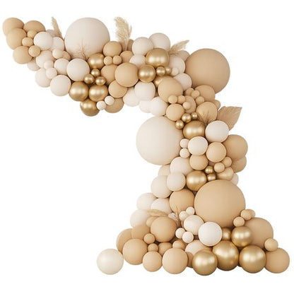 Kabukis Balloon Arch Kit - Elegant Nude and White Garland for Events