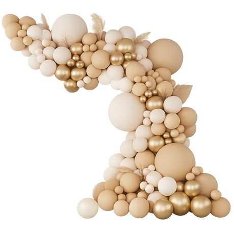 Kabukis Balloon Arch Kit - Elegant Nude and White Garland for Events