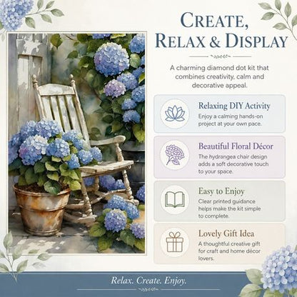 Kabukis 5D DIY Diamond Dot Painting Kit Hydrangea Garden 40x50cm -Beautiful