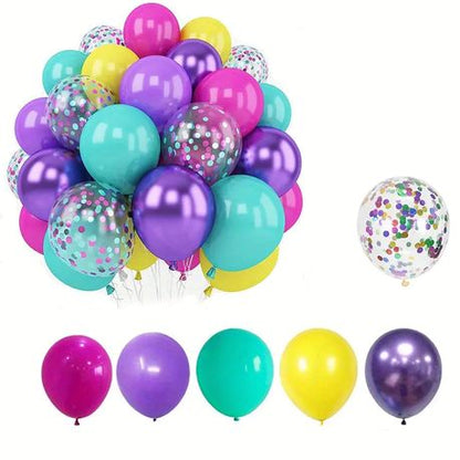 50 Pieces Vibrant Metallic Confetti Balloons - Celebrate in Color & Style