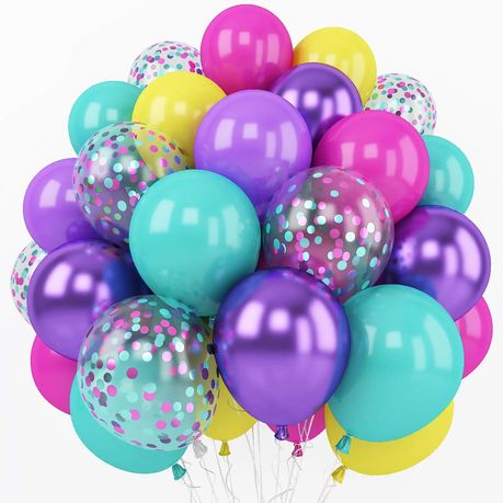 50 Pieces Vibrant Metallic Confetti Balloons - Celebrate in Color & Style