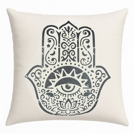 XL Glitter Printed Hamsa Hand White Scatter cushion cover and inner decor