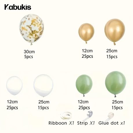 128pcs Sage Green Balloon Arch Garland Kit - Wedding & Birthday Backdrop